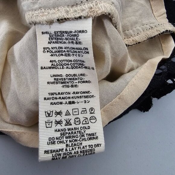 Free People 4 Mini Dress Black Lace Overlay Boho Going Out Event Babydoll V Neck - Picture 7 of 7